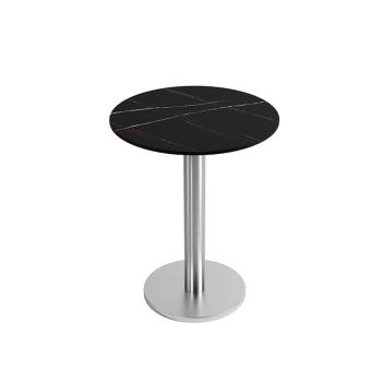 360Home Gastronomiemöbel Esszimmertisch Esstisch Küchentisch für Esszimmer Wohnzimmer tisch Keramik schwarzsilber1